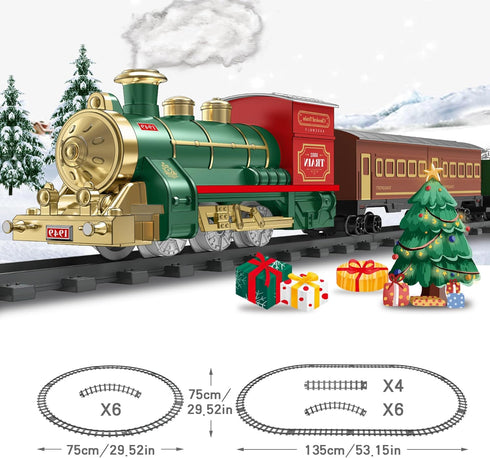 ManManLine Set Set 3 4 5 6 7 8+ Train Electric Train Toys for Kids, Christmas Train with Smokes, Light & Sound