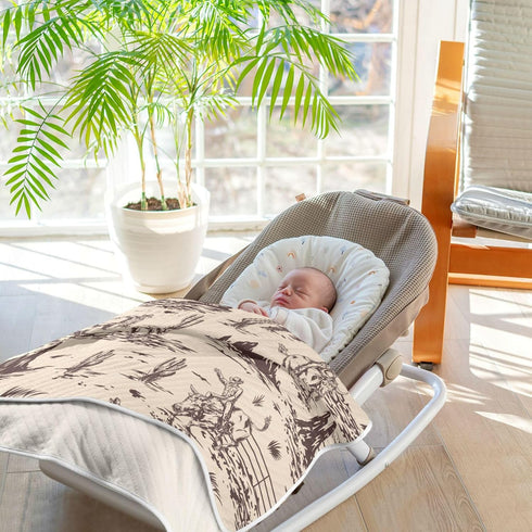 Mazeann 30x40in Western American Cowboy Baby Blankets Soft Warm Crib Stroller Blanket for Toddler Newborn Girls Boys