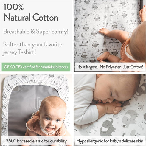 Pack Pack 27 39 Inch 100% 2 Pack Set and Play Sheets Fitted Compatible with Graco n Play Playard Crib and Other x