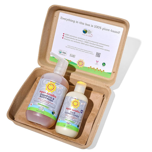 Set 100% Set 19oz 8.5oz California Baby Super Sensitive Baby Shampoo and Conditioner | Plant-Based Baby Bath |