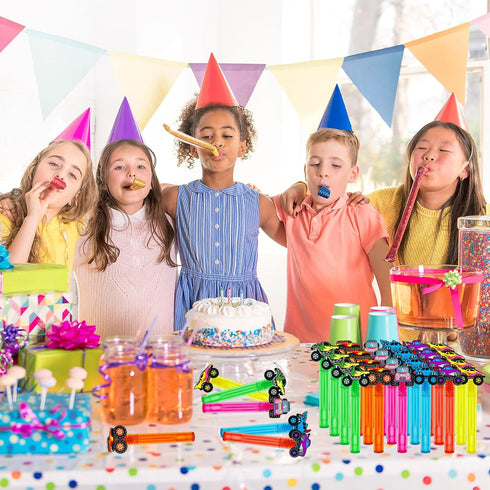uoyoi Favors,24Pcs Monster Truck Party Car Bubble Wands for Kids,Cool Bubble Wand for Monster Truck Birthday Party