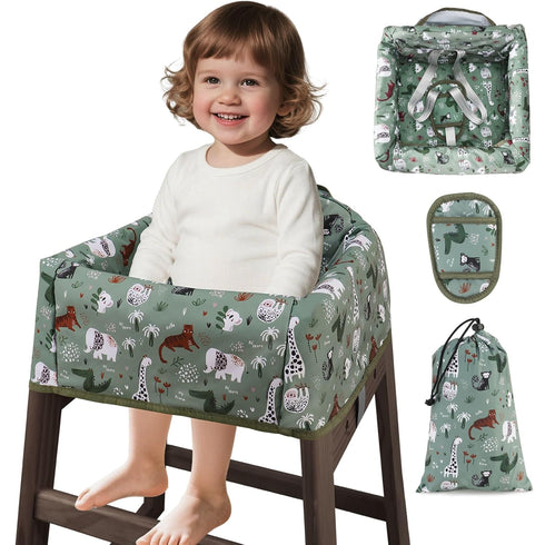 Baby High Chair Cover Restaurant with Strap Pads & 3-Point Harness, Machine