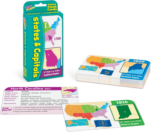 Pocket Flash Cards of States & Capitals