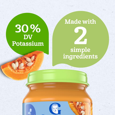 1 10-pack Gerber Stage Baby Food, Organic Butternut Squash Jar, Baby Puree, Non-GMO, Vegetable, Puree Jars Glass