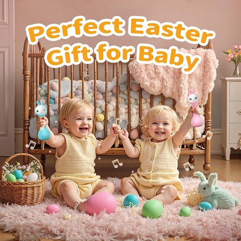 alilo 0-3-6-12-18-24 Months,1 4 9 Smarty Bunny Baby Rattle Musical Light Up Toys, Infants Newborns Baby Toys Year Old