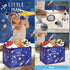 Astronaut Nursery Basket Laundry Hamper,Space Storage Basket with Inspirational Quotes, Planets Boy Room Decor Toy Box