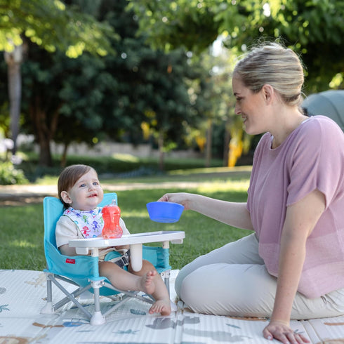 6+ 3-Point Summer Nuby Pop-Up Booster Seat with Removable Tray - Months - Portable Booster Seat for Floor