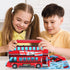 City London Bus Station Building Blocks Set, Double Deckers London Travel Bus and Station, STEM Play Toys