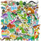 100PCS Dinosaur Stickers, Cute Waterproof Cartoon Stickers for Kids, Teaching Rewards, Dino Party Favourites, Stocking