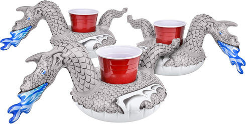 GoFloats Inflatable Pool Drink Holders - 3 Pack (Choose Unicorn, Flamingo, Palm Tree and More)