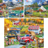 Set 300 18" 24" Bits and Pieces Value of Three Large Piece Jigsaw Puzzles for Adults Lake & New England Farm Jigsaw