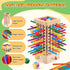 WhimsiPlay 42 3 4 5 6 Counting, 3 Montessori Game Wooden Board Games, Colorful Sticks Dice Game Math Learning Toys