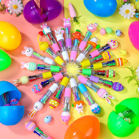 SZCECHRE 24 Pack Easter Eggs Bulk with Multicolor Pen in One - Easter Egg Fillers & Easter Party Favors for Kids