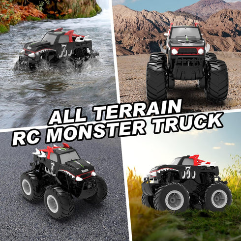 Amphibious Remote Control Car Toys for Boys, 2.4 GHz 1:16 All Terrain Off-Road RC Car, Kids Pool Toys