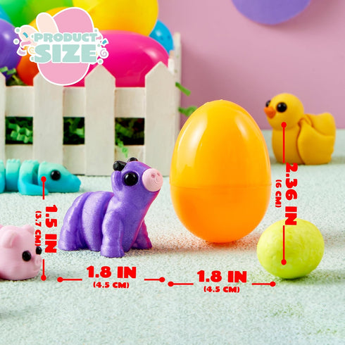 12Pcs 3D 8+) JOYIN Prefilled Easter Eggs with Mini Animals, Magic Toy, Easter Basket Stuffers for Boys & Girls, Easter
