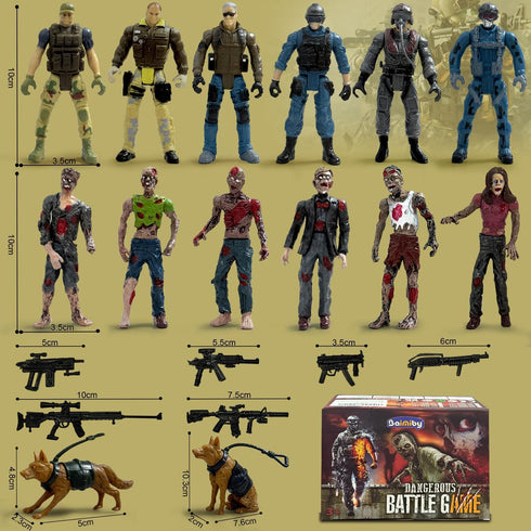 Baimiby Figures,14 Playset Set 2 4-7 Army Men Soldiers Toy Action PCS Military Include Army Men with Weapon