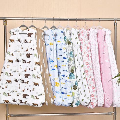 david's kids 100% Cotton Baby Sleep Sack, 12-18 Months, Ultra Soft Wearable Blankets with 2-Way Zipper, Woodland