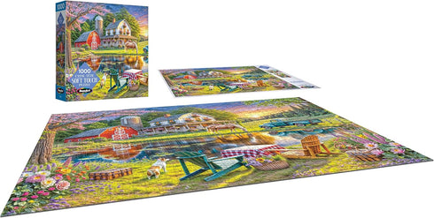 Country 1000 RoseArt Soft Touch Backyard Farm Scene Piece Jigsaw Puzzle for Adults