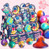28 Pack Set SURCVIO Valentines Day Gifts for Kids, Galaxy Slime with Greeting Card Box Stress Relief Fidget Toy