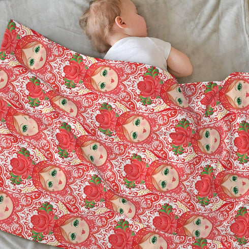 Duduho Cozy 40"X30" Traditional Russian Nesting Doll Baby Blanket Ultra Soft Throw Blanket All Season Warm Light Weight