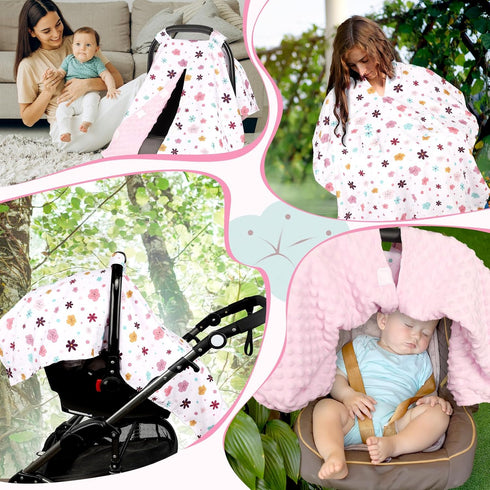 Pea Pod Car Seat Cover for Baby, Infant Carseat Cover with Peekaboo Opening Design Car Seat Canopy Cover, Nursing Cover