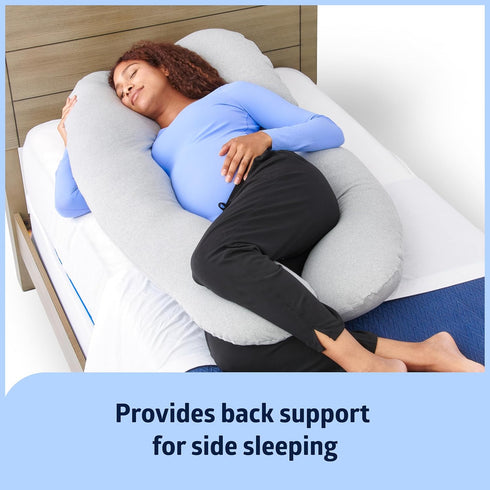 27"" 55"", Medline Maternity Body Pillow, Sleep Pillow, U-Shape, Adult Side Sleepers, Full Body Pregnancy Pillow