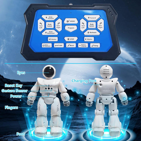 Programmable Best Gift for Kids,Intelligent RC Robot with Infrared Controller Toys,Dancing,Singing, Moonwalking and LED