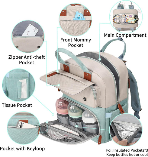 Backpack, Backpack Legestori Diaper Bag Baby Diaper Bag for Girls Boys, Multipurpose Baby for Women, Large Baby