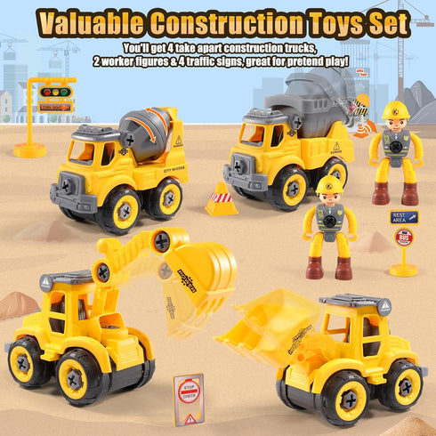 3-5: 2 3 4 5 LUDILO Toddler Kids Toys Boys Mini DIY Assembly Stem Learning Educational Building Toy Cars with Electric