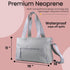 Roo and Bear 100% Mommy Diaper Bag Tote, Neoprene Waterproof, Shoulder Strap and Clips, Large Bag, Maternity Travel