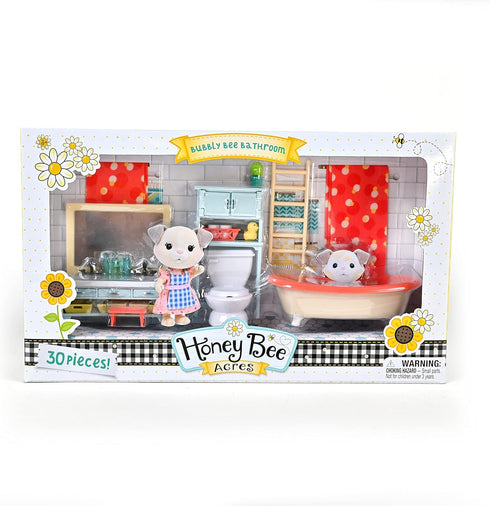 Sunny Days Entertainment Honey Bee Acres Bubbly Bee Bathroom Dollhouse Furniture, 30 Pieces