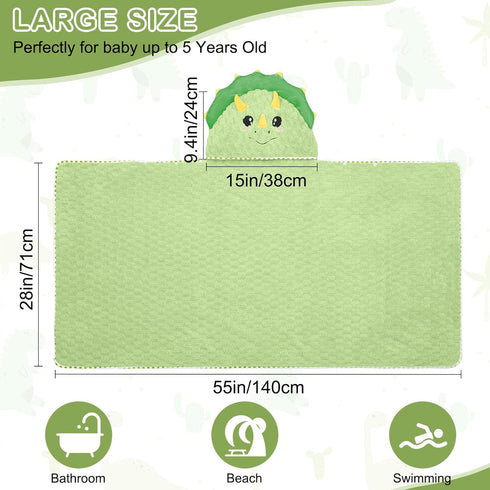 55x28 inch 1-5 FIOBEE Toddler Bath Towel with Hood Baby Towels, Large Soft Absorbent Kids Hooded Towels for Years Old