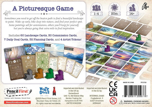 Sunset 1-4 Over Water Card Game A Picturesque Game of Painting Landscapes and Exploring Nature by Pencil First Games