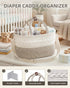 ZOES HOMDECO 14.5"x8.5"x7.5 Baby Diaper Caddy Organizer With Handle, Cotton Rope Baby Shower Basket, Large Diaper Caddy