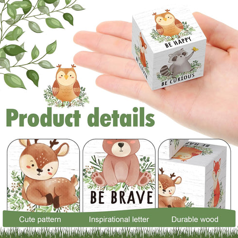 Vertintong 6 1.6 Inch Pcs Inspirational Woodland Nursery Decor Animals Wall Decor Stuff Wooden Forest Animals Bear