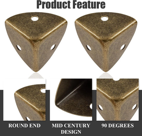 Zorveiio 24pcs Antique Corner Guards Box Edge Protector, Shelf Edge Protector Decorative, Wood Guard Corner Hardware