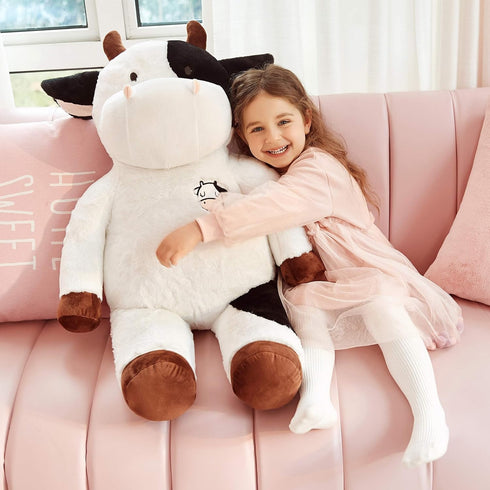 IKASA Giant Cow Stuffed Animal - 30 Inches Big Cow Plush Toy