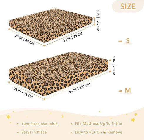 CZXW 52" 28" Fashion Leopard Crib Sheets Fitted x Natural Cotton Soft & Breathable for Baby Crib Mattress