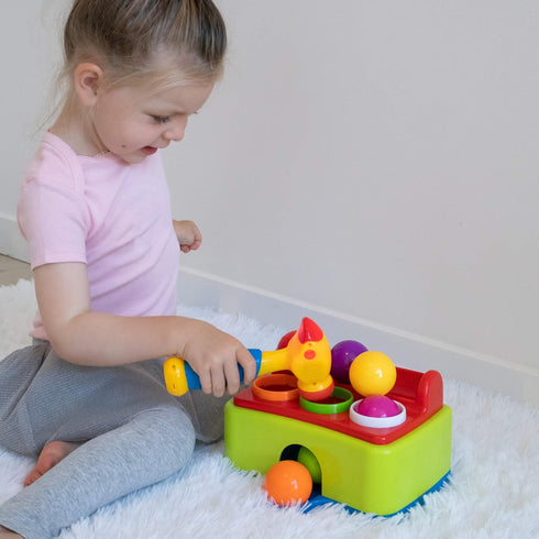 Bambiya Ball Popper Game with Hammer Toy – Fun Lights and Sound Effects – Baby Toy for Kids 3+ Year Old