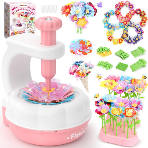 GirlsHome 300+PCS Fabric Flower Bouquets Toys, 2026 Upgrade DIY Flower Making Kit