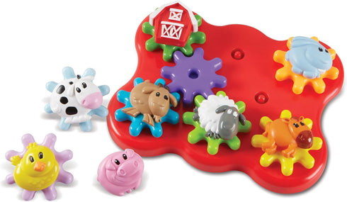 Set, Learning Resources Barnyard Friends Build & Spin - Toddler Sensory Toys, Montessori Building Preschool STEM, Busy