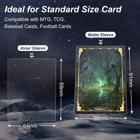 1000 Pack 500 500 (5 Card Sleeves, Matte Trading Card Sleeve and Inner Sleeves Ideal for Double-Sleeving, Fit for MTG