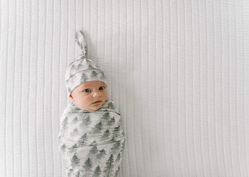 Evergreen Large Premium Knit Baby Swaddle Blanket by Copper Pearl