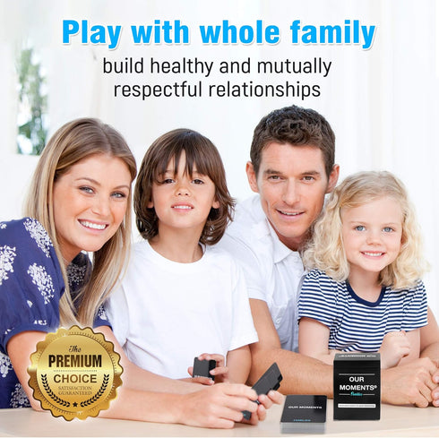 OUR MOMENTS Families: 100 Conversation Starter Cards for Families - Relationship Building for Car Travel & Family