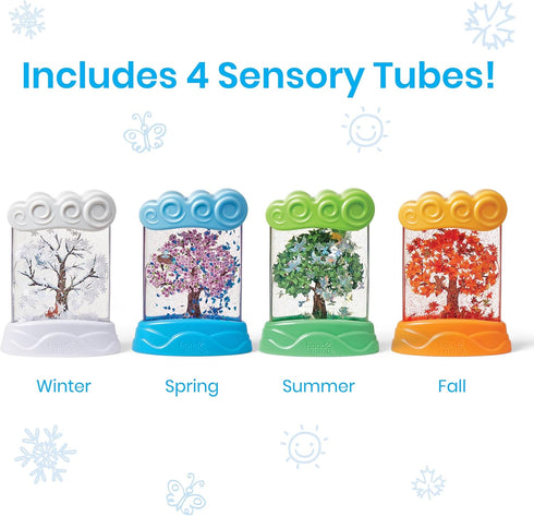 hand2mind Changing Seasons Sensory Tubes, Quiet Fidget Toys for Kids 3-5, Calming Weather Science Toys for Preschool