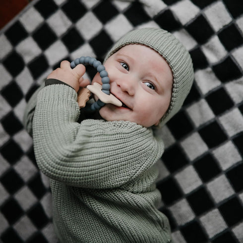 mushie Silicone Space Teething Ring Toy