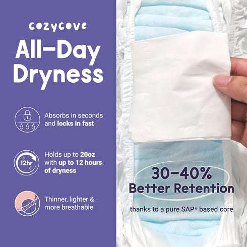 Cozycove 7 (33-44 lbs) 5 Count Size XXXL Pull Up Training Pants | Totally Chlorine Free, Fragrance Free | Wetness
