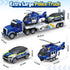 3 4 5 6 7 8 20.5" Kids Toys for Years Old Boys, Police Truck Toy with Racing Car and Helicopter, Toddler Friction