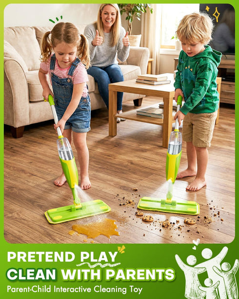 Toddler Spray Mop-Montessori Toys Mini Size Cleaning Mini Mop that Really Spray -Kid Pretend Play Toys Gift