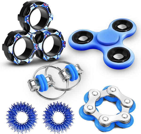 Fidget Toys Adults Pack 6Pcs, EDC Fidgeting Game for Kids, Mini Gadget Desk Toys for Stress Relief